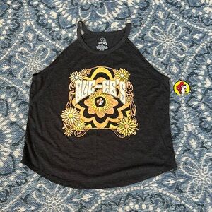 Buccee’s Gold and Gray Retro Inspired Graphic Relaxed Tank Top